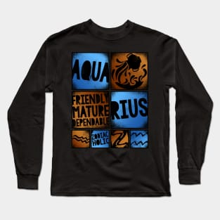 Zodiac AQUARIUS Graffiti Box Series Long Sleeve T-Shirt